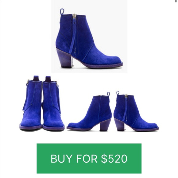 Acne Studios Cobalt Suede Pistol Boots - Picture 10 of 10